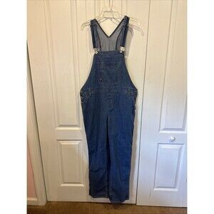 Dickies Bib Overalls Womens L Blue Denim Relaxed Fit Carpenter